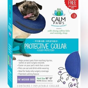 Medical Dog Collar: Calm Paws Inflatable Protective Collar, Medium